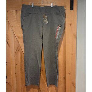 New! Lee Womens Plus Size 26 Long  Slim Leg Mid Rise Sculpting Pants Green Gray